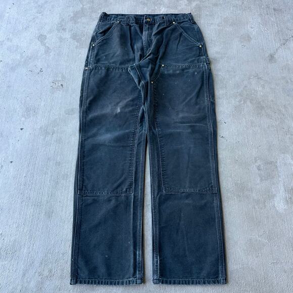 Vintage Y2K Carhartt black double knee work wear carpenter pants - Picture 1 of 7
